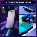 ⁦Attack Shark L80 Pro Tri-Mode Gaming Headset Noise-Cancelling, Wireless Range Upto 10 Meter - Black⁩ - الصورة ⁦7⁩