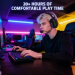 ⁦Attack Shark L80 Pro Tri-Mode Gaming Headset Noise-Cancelling, Wireless Range Upto 10 Meter - Black⁩ - الصورة ⁦6⁩