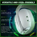 ⁦Attack Shark L80 Pro Tri-Mode Gaming Headset Noise-Cancelling, Wireless Range Upto 10 Meter - White⁩ - الصورة ⁦6⁩