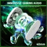 ⁦Attack Shark L80 Pro Tri-Mode Gaming Headset Noise-Cancelling, Wireless Range Upto 10 Meter - White⁩ - الصورة ⁦8⁩